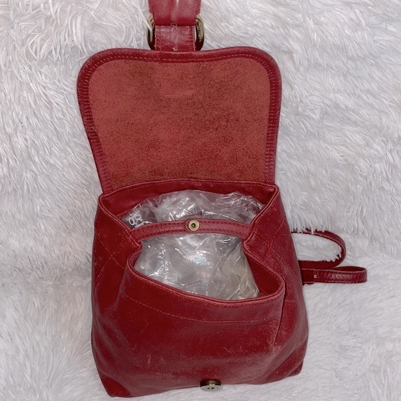 Coach Vintage Rare Red Convertible Backpack Crossbody Shoulder Bag Purse - Picture 11 of 17